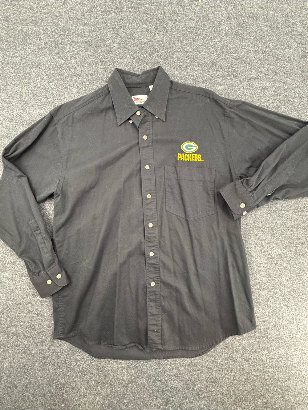 Green Bay Packers Black Long-Sleeve Button-Up Shirt